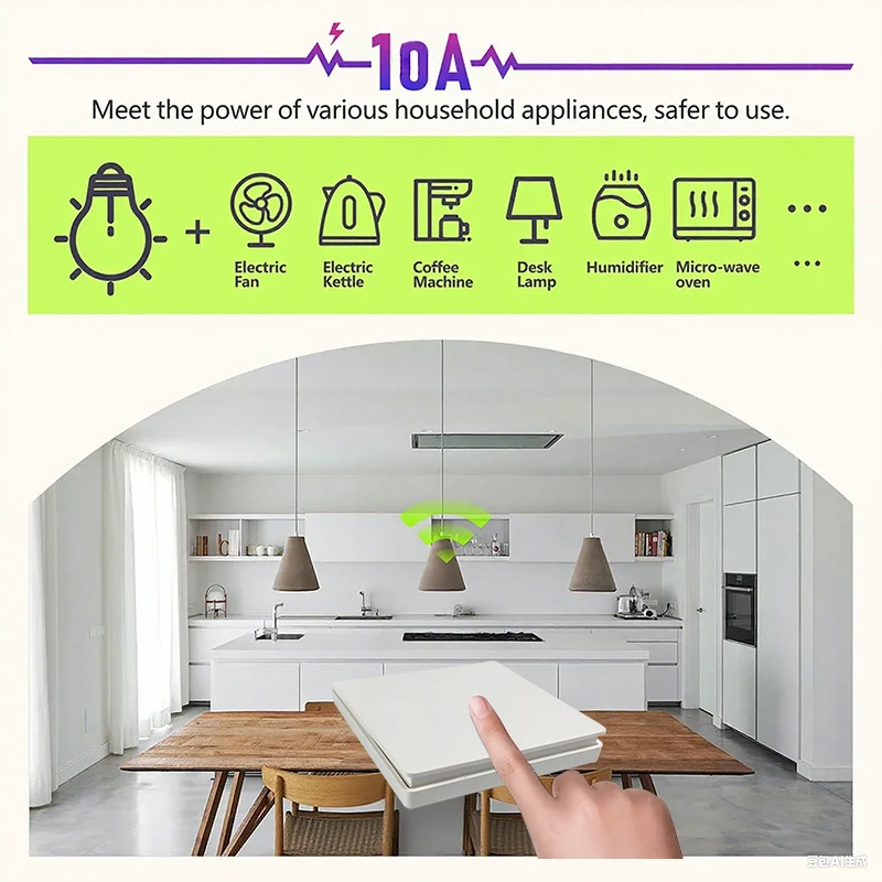 RF433Mhz self-powered Wireless Wall Switch No Battery Required Install wireless remote control lamp 110v-220v new sensor at will