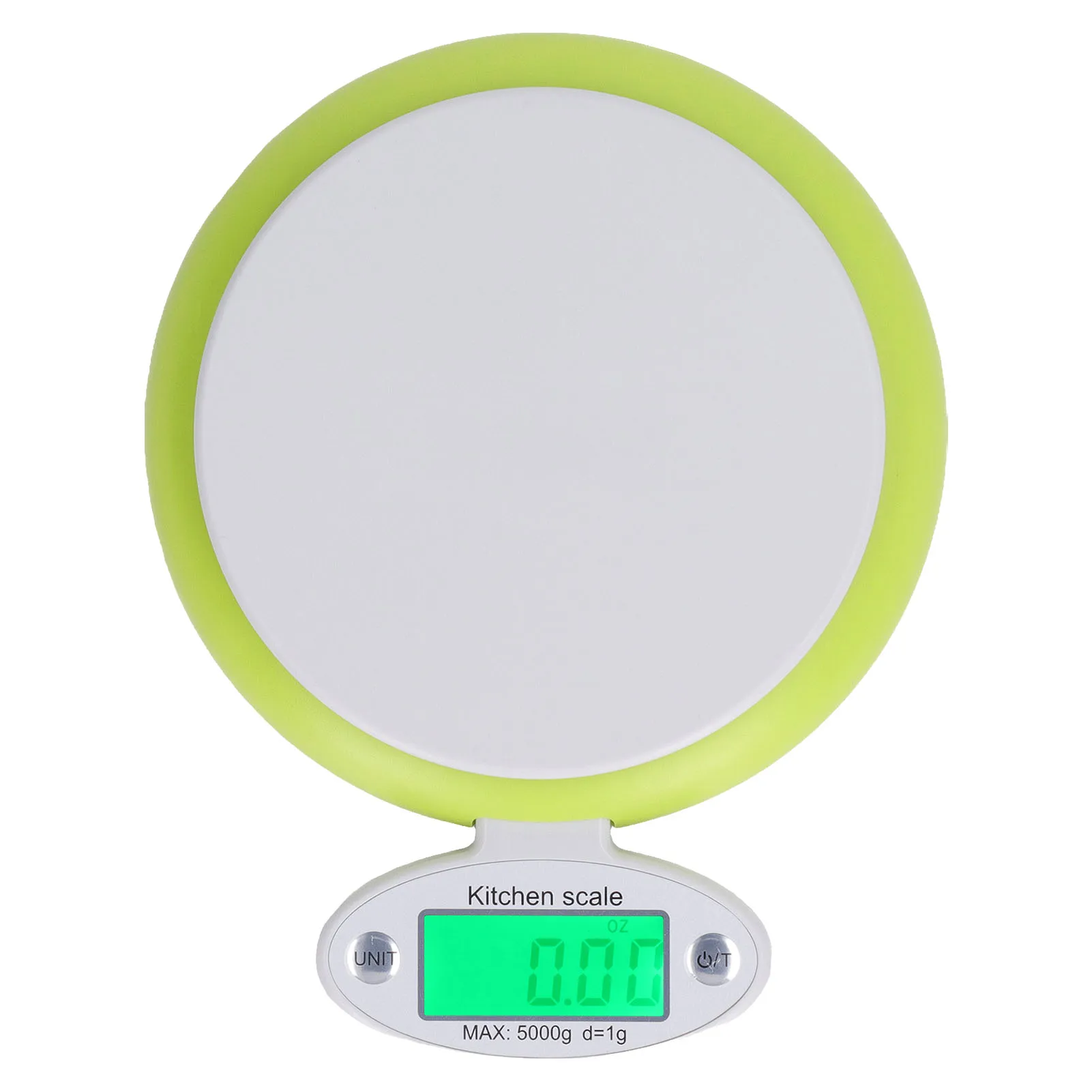 LCD Screen Food Scale Food Weight Scale 3 Conversion Units Green 5000g/1g Simple  for Baking Cooking Meal Prep Coffee