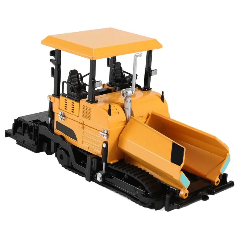 Excellent-Alloy Diecast Paver Machine Paving Asphalt Highway Construction Truck 1:40 Engineering Vehicle Model Decoration Kid To