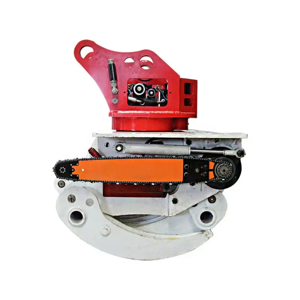xcavator Wood Grapple and Cutting Chain Saw Attachment - Forestry Tree Felling & Log Handling Tool
