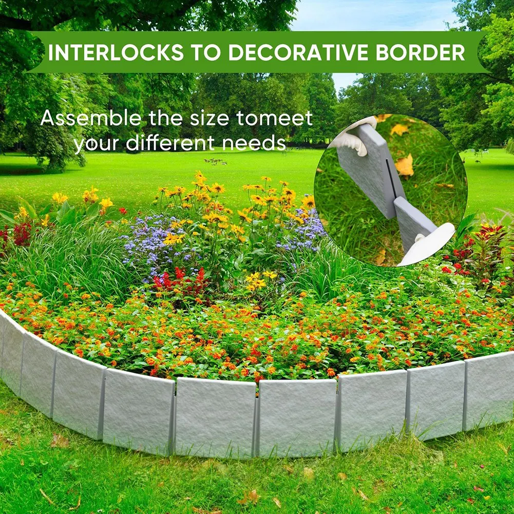 حواف الحجر المقلد تحمي النباتات من ضرر الربط سياج مرن البستنة أدوات الحدائق الحجرية المقلدة