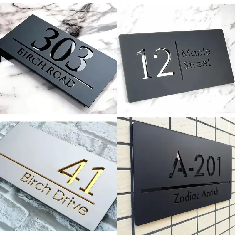 Custom Acrylic Door Signs Room Number Plates for Hotel and Office Easy to Install Customizable Acrylic Room Number Signs