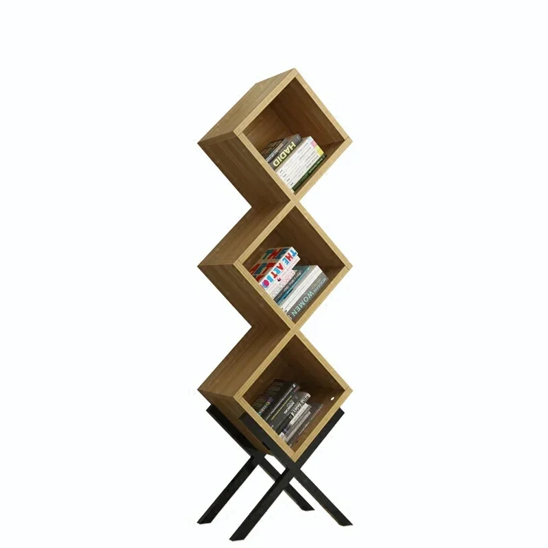 

Fashionable Nordic creative combination bookshelf, iron art children's storage, red wine floor standing storage rack