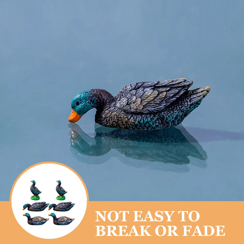 

6Pcs Miniature Duck Ornament Cute Outdoor Animal Decor for Lawn Bonsai Landscape Micro Gardening Decorations
