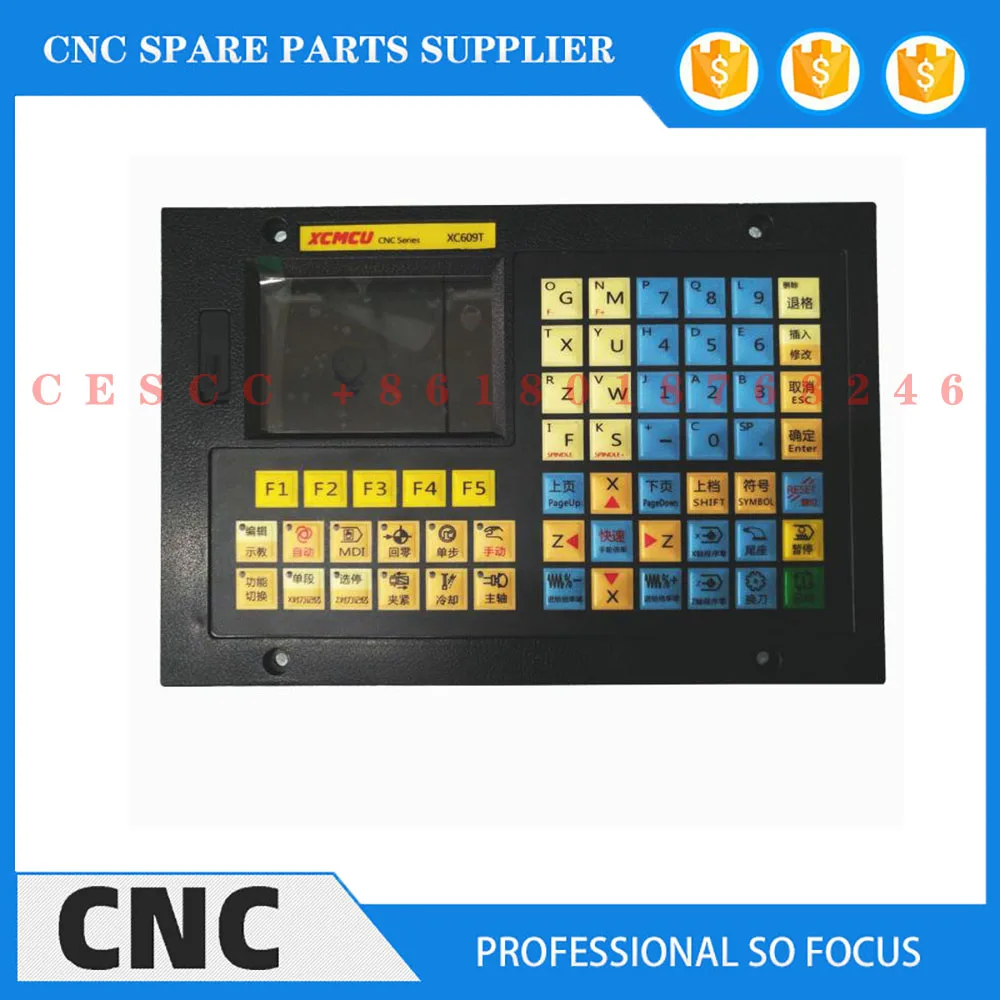 Offline CNC controller 2-axis lathe motion control system XC609T stepper servo motor G code outer circle, end face, groove, arc,