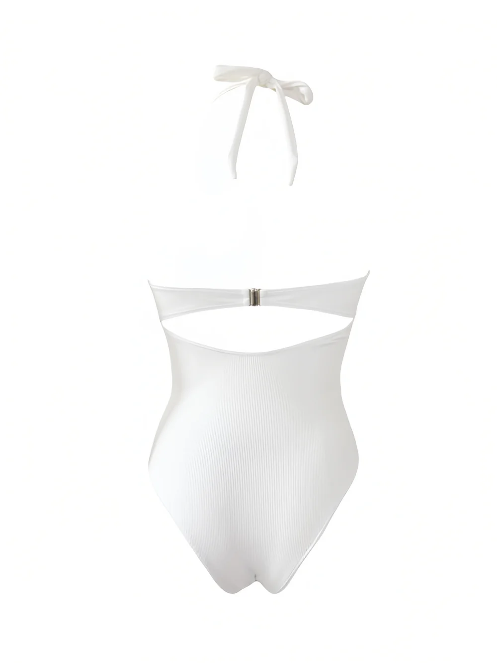 New Trend Simple White Bikini One-Piece Swimsuit High Quality Nylon Fabric Sexy Halter Bikini Beach Swimwear Summer Quick Dry