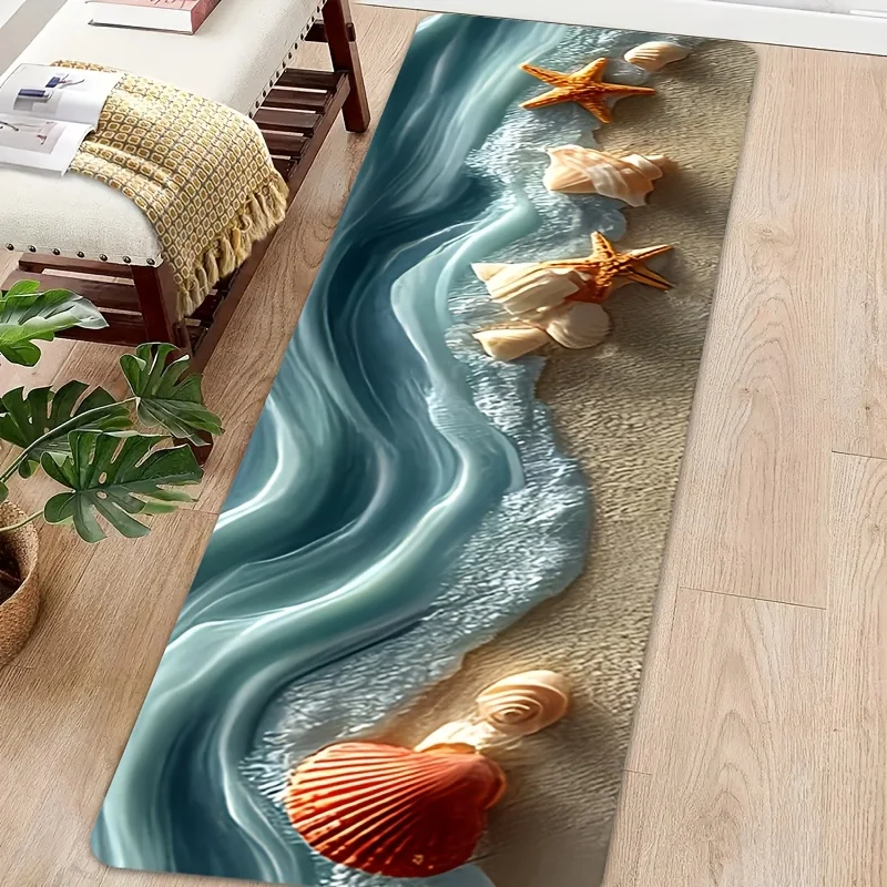 Cute Dog Paw Print Kitchen Mat Colorful Galaxy Runner Rug Glitter Rainbow Cat Footprint Hallway Entrance Floor Carpet Decor