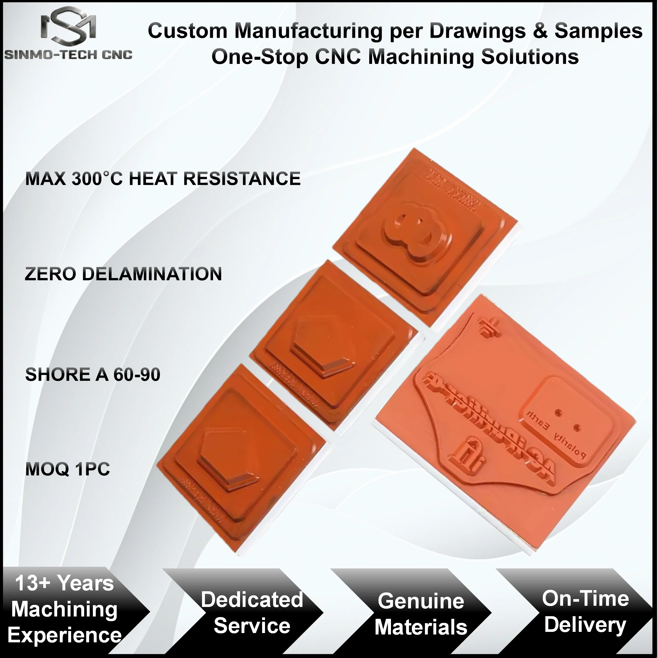 Bespoke Silicone Rubber Hot Stamping Plate, Metal Backed CNC Precision Engraved Heat Transfer Die Mold, MOQ 1pc Custom