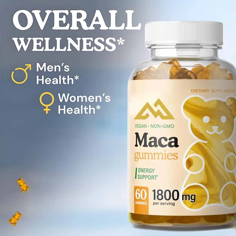 

Organic Macagan Gummies 1800mg Immune Support Rich in Nutrients for Vegetarians and Non GMOs -60 Chews