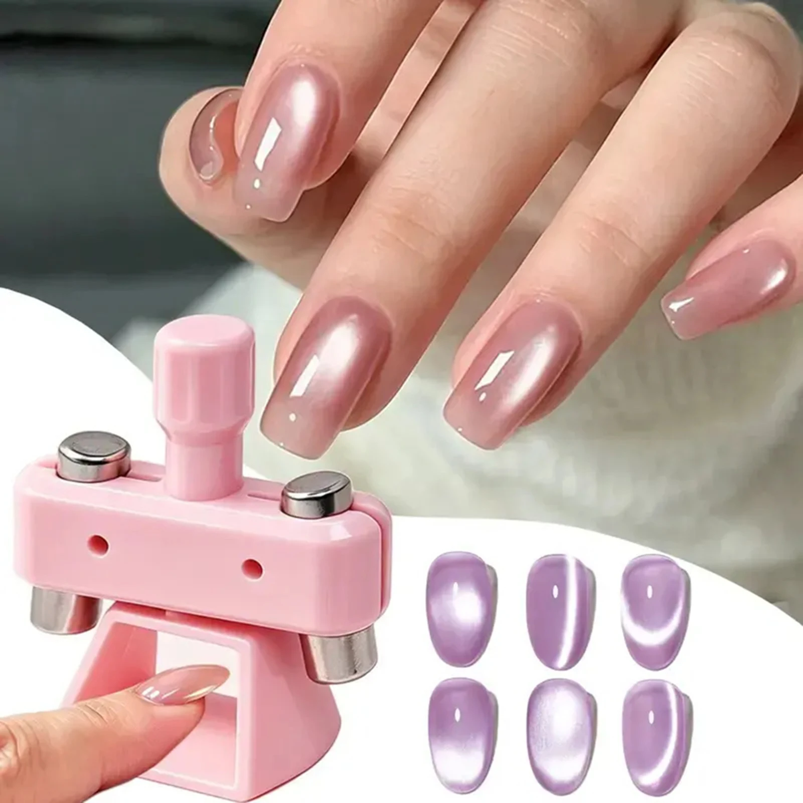 Powerful Automatic Cat‘S Eye Magnet Rotatable Whipping Top Design Wide Light Glass Bead Nail Art Magnetic For Gel Nail Polish
