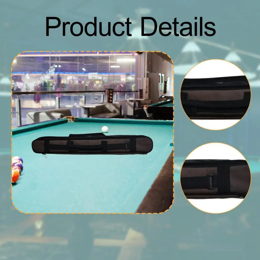 

Billiards Pool Cue Case Lightweight Water Resistant Soft Shoulder Bag Anti Scratch Protector Double Cues Capacity 1/2 Club Bag