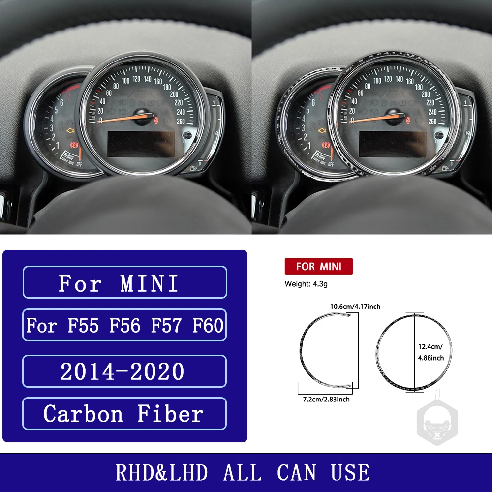 For MINI F55 F56 F57 F60 2014-2020 Carbon Fiber Instrument speedometer panel frame Car Accessories Interior Decorative Stickers