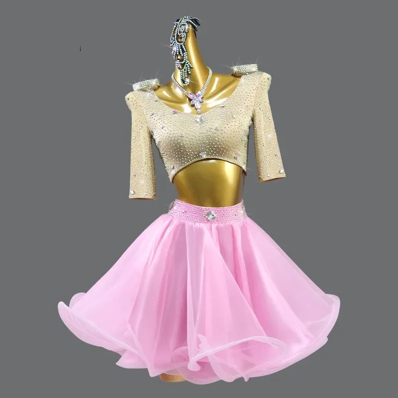 

Latin Dance Practice Clothing Dancewear Top Ballroom Skirt Women's Evening Dresses New Party Stage Costume Sport Competition Use