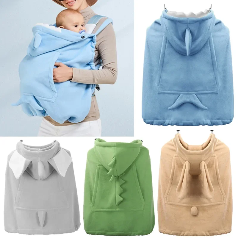 Multifunctional Baby Carrier Cover Hooded Cartoon Cloak Windproof Thicken Stroller Cover Baby Newborns Sling Wrap Backpacks