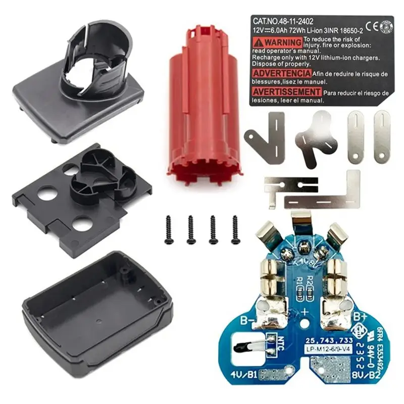 

AEE4-M12 Battery Plastic Case PCB Circuit Board Label For 12V 10.8V 48-11-2411 Li- Battery Box Housing Shell