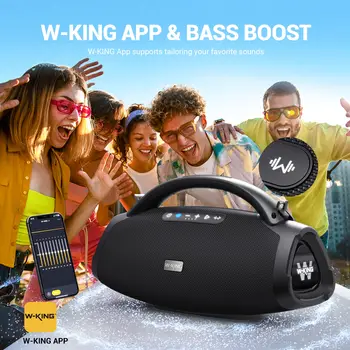 Přenosné Bluetooth reproduktory W-KING D20, 200W RMS, masivní basy, párty boombox, vodotěsný reproduktor IPX7, velký, hlasitý venkovní reproduktor 10 nejlepší prodej objem Gigaworks T3 - №2