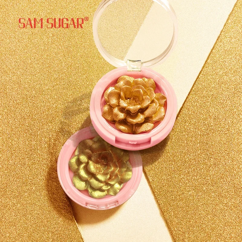 SAM SUGAR 3D Tridimensionale Illumina Contouring Powder Compatto Fiore di Rosa Evidenziatore Corpo Viso Occhi e Naso Ombra