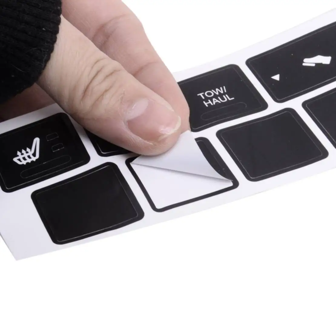Heated Seat Traction Button Repair Sticker Decals Set Matte Black Vinyl fit for Jeep Cherokee Commander 2005 2006 2007 2008 2009 view 4