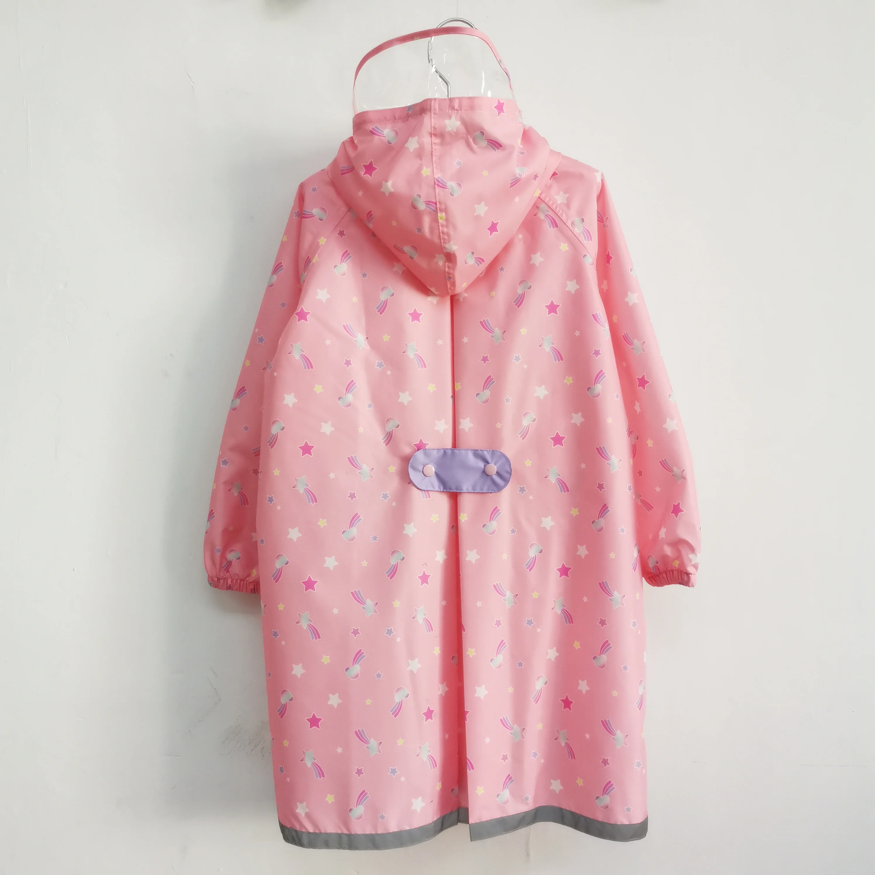 

Легкий дышащий детский дождевик Princ Zipper с кнопками, капюшоном-медведем, светоотражающими полосами, для школы, портативный, быстросохнущий