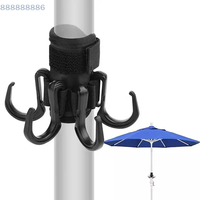 [B]Durable Beach Umbrella Hanging Hook 6 Hooks Beach Accessories Towels Camera Bags Clothes Hanger Camping Holder Trip Clip