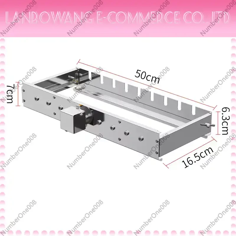 Commercial Automatic Rotating Barbecue Grill, Stainless Steel Adjustable Width BBQ Machine with Motorized Rotisserie