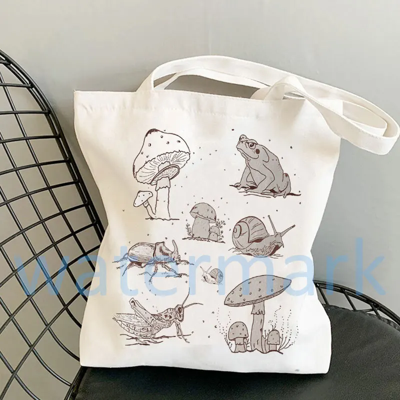 Vivid Mushroom Tote Bag Cute Totes Mushroom Cottagecore Goblincore Bag Shopping Bag Eco Friendly Canvas Bag Gift Basic Bag