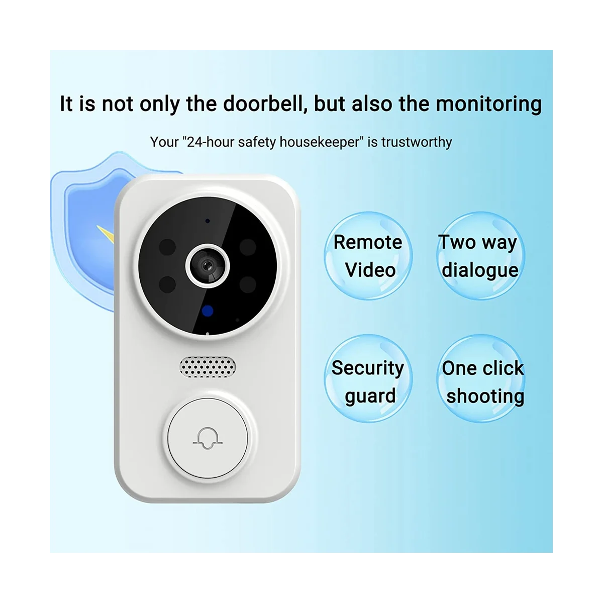 Smart Doorbell - Smart Wireless Remote Intelligent Visual Doorbell,Home HD Night Vision