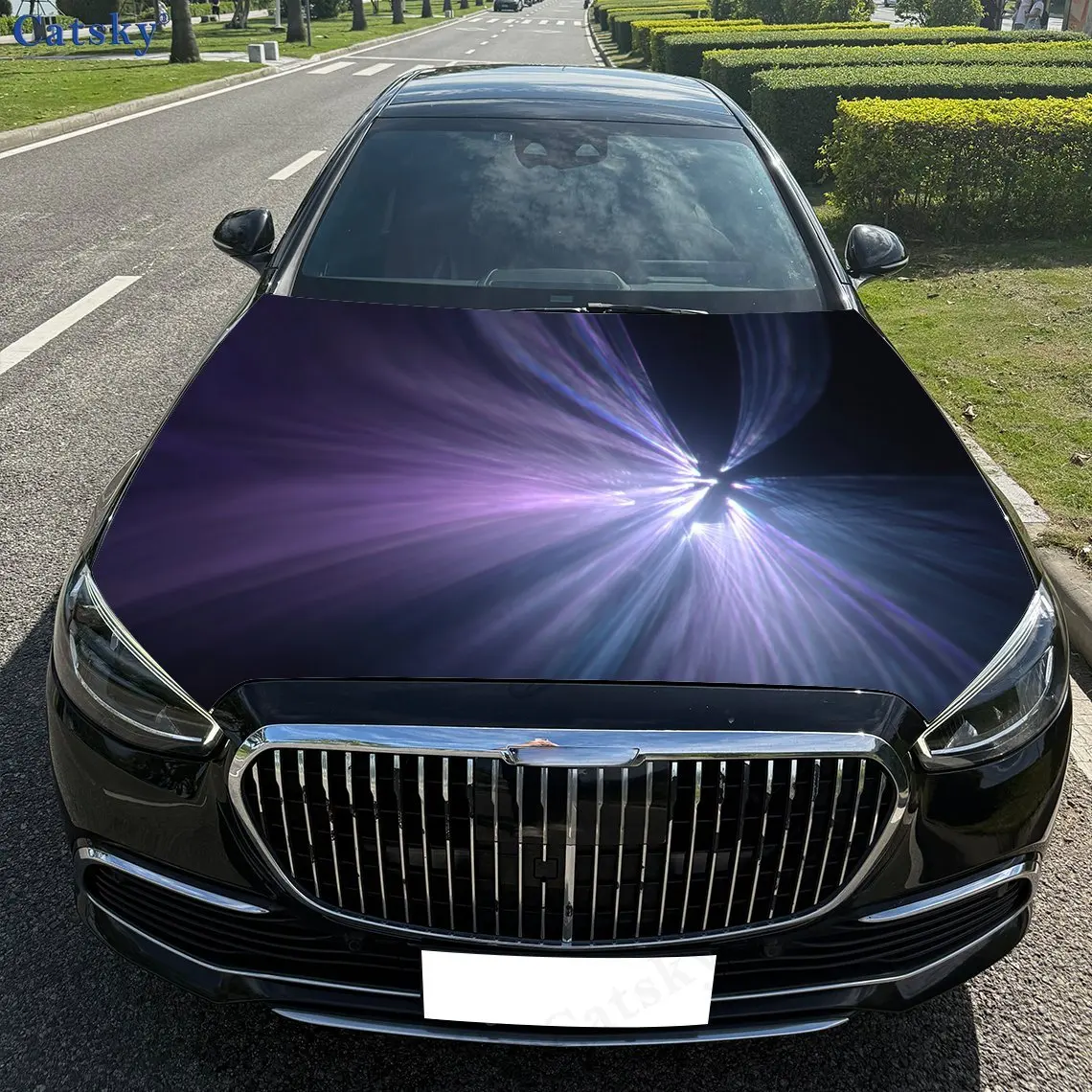 

Arc Rays Unique Car Hood Sticker PVC Self Waterproof Stick, Striking Auto Exterior Accessories Decor Protect Gift for Car Lover
