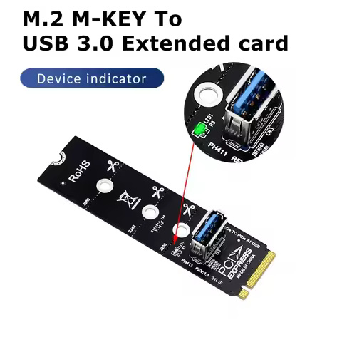 NGFF M.2 To USB 3.0 Adapter Expansion Card Graphic Video Card Extender 2230 2242 2260 2280 M2 To PCI-E PCIe X1 Slot Extension