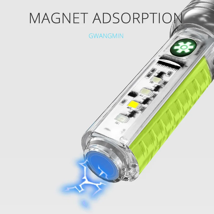 USB C rechargeable LED flashlight LED Mini keychain light Multi-functional portable flashlight camping light