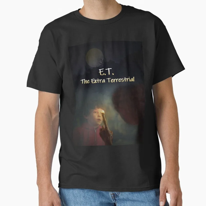 

E.T. The Extra Terrestrial (1028) Movie Vintage Sic-Fi gift t shirt Retro Cartoon Alien Graphic clothes All size Tops S-6XL