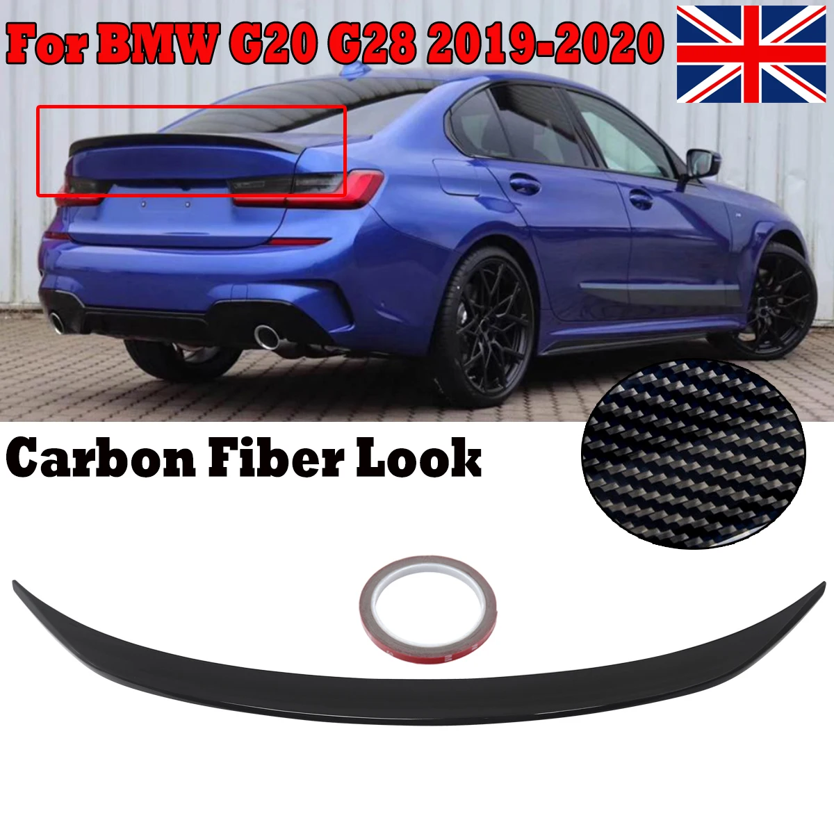 

For BMW 3 Series G20 Car Rear Spoiler G80 G28 316d 330d 2019-2022 Saloon M Performance Rear Boot Spoiler Lip Carbon Fiber Look