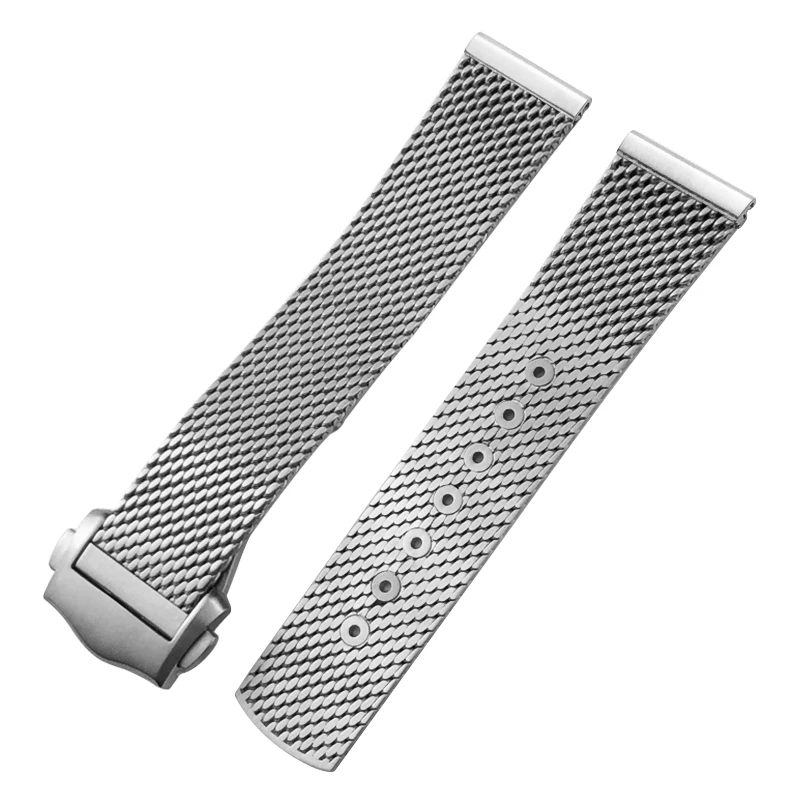 Solid Titanium Alloy High Quality 19mm 20mm Watchband for Omega 007 Seamaster Diver 300 Watch Strap Woven Metal Bracelets