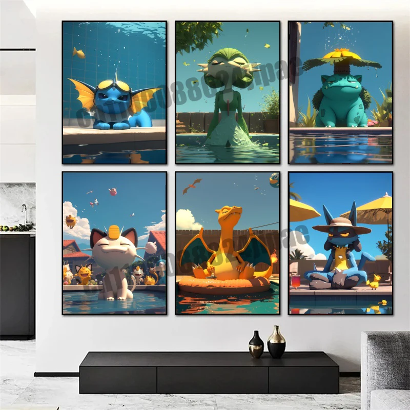 

Anime Pokemon Poster Various Pokemon Picture Printing Canvas Painting Fashion Home Children's Bedroom Wall Art Decoration