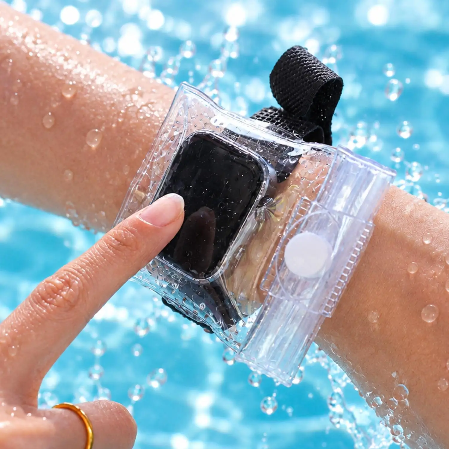 Transparnet Waterproof Bag Wrist Strap Smartwatch Protectors For Swimming Large Capacity Smart Watch Case Rainproof Cover