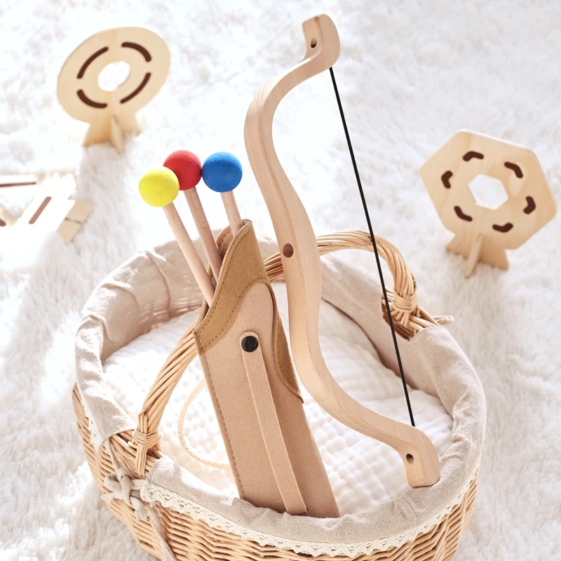 Wooden Archery Toy Set For Babies Montessori Toys For Babies Outdoor Family Games Fine use Of Baby Finger Senses Children's Gift