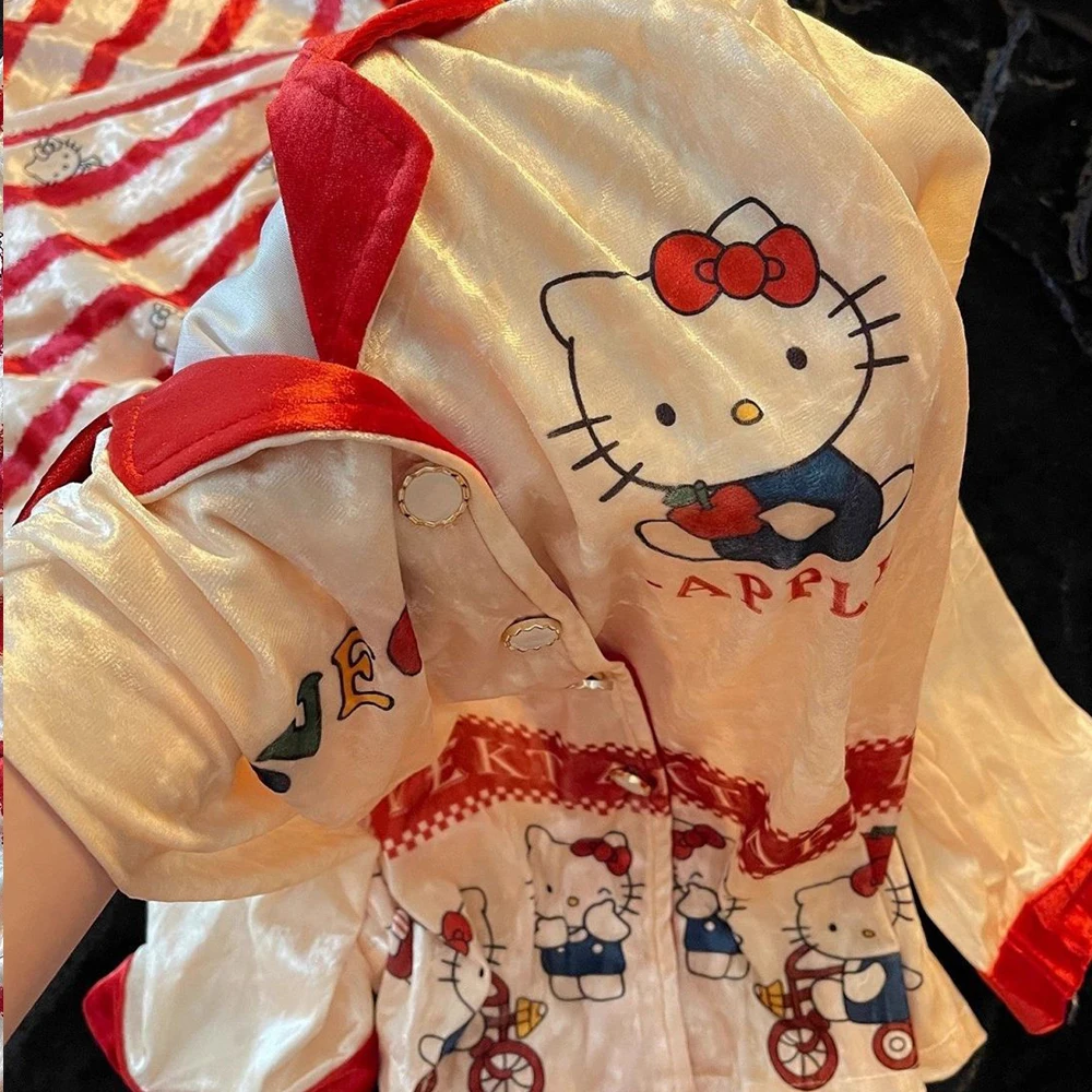 Hello Kitty Women's Pajama Set Kawaii Anime Pajama Long Sleeve Long Pants Autumn/winter Home Set Gold Velvet Set Pajamas 2025 - view 5
