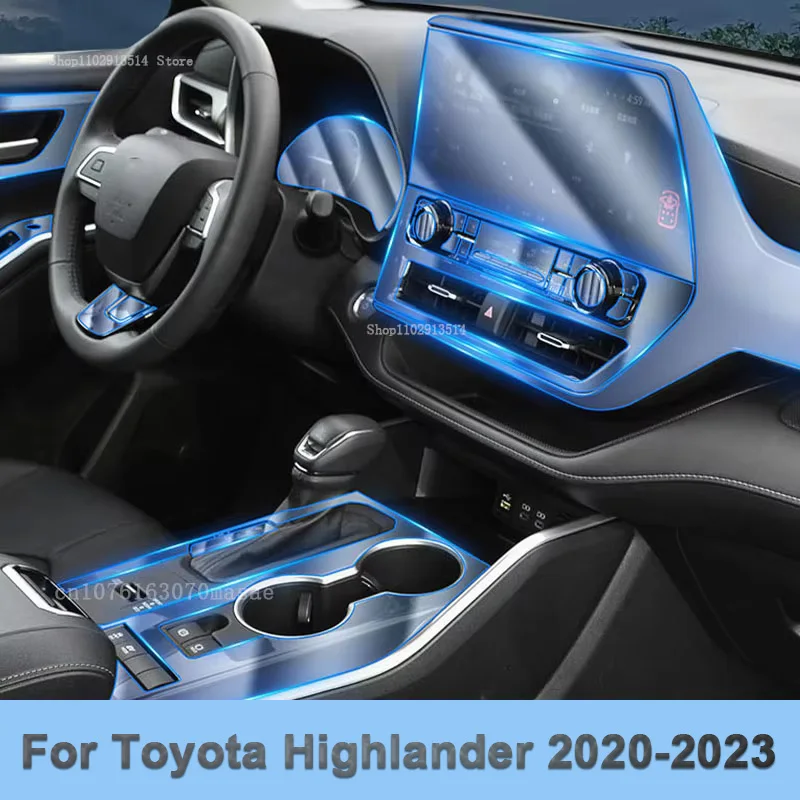 

Для Toyota Highlander 2020-2023 салон автомобиля защитная пленка приборная панель крышка центральной консоли защита от царапин HD прозрачная наклейка комплект