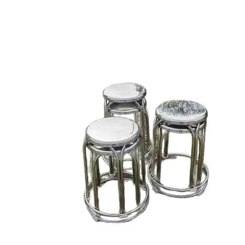 Heavy Duty Stainless Steel Round Stool Durable Metal Seat for Home Kitchen Banquet Catering Venue Wholesale