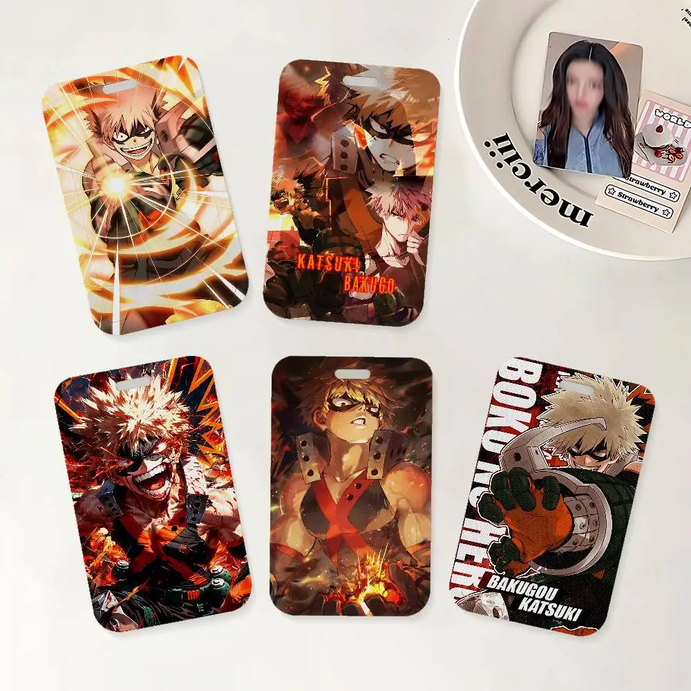Cooler B-Bakugou K-Katsuki Cartoon-Ausweishalter mit Umhängeband für Büro, Schule, Namenskarten und Ausweise
