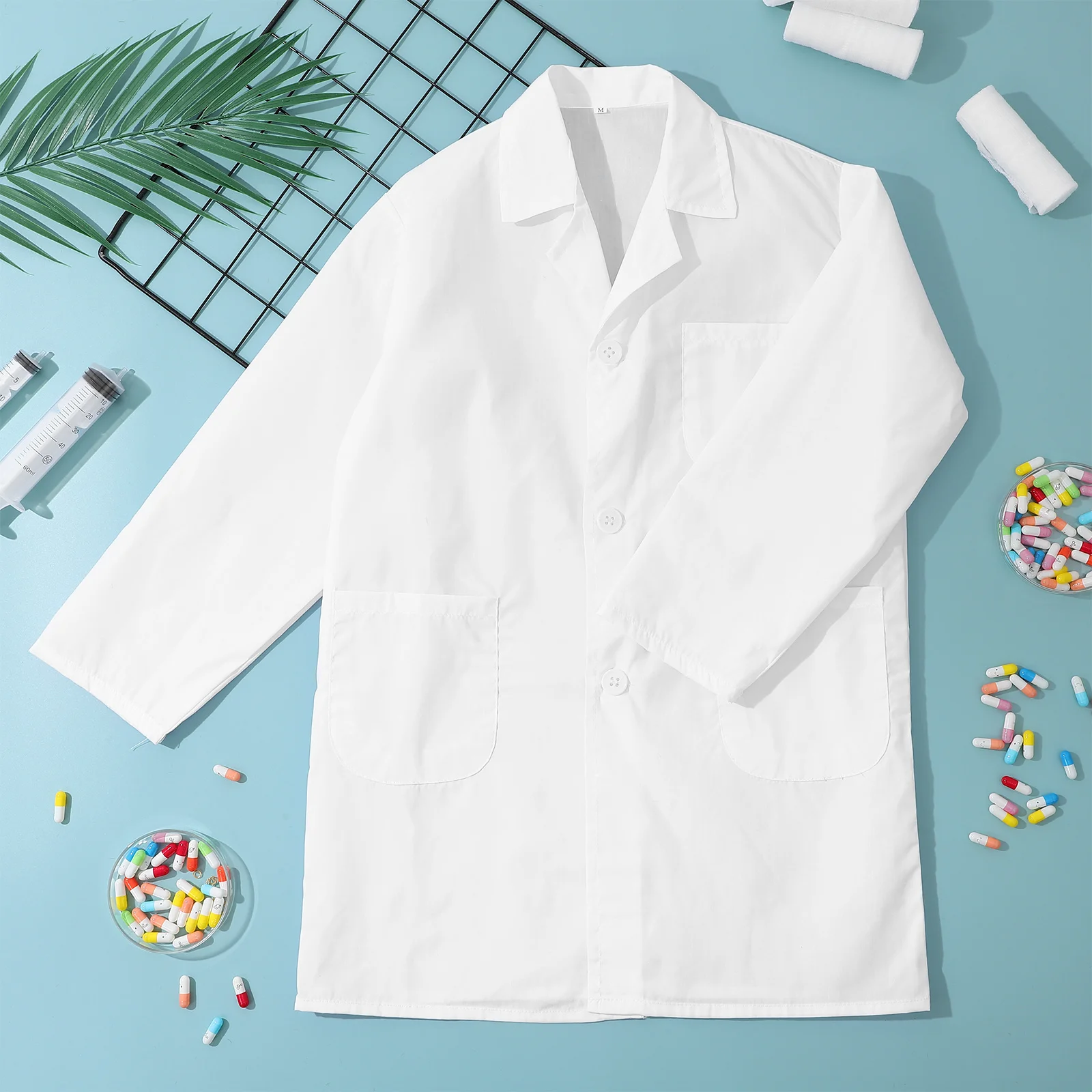 

Lab Coat Costume Scientist Outfit Realistic Design Soft Breathable Reusable Career Role Play Costume For Halloween Party