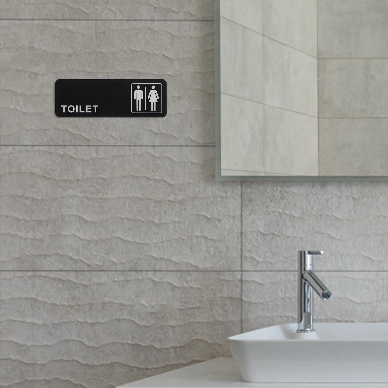 

2PCS Toilet Signage Bathroom Signs Creative Materials Easy Installation Men Women Restroom Signs For