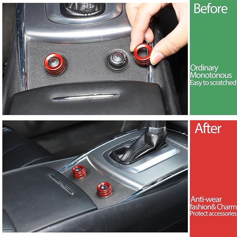Aluminum Alloy Seat Heating Button Ring Trim Cover Interior Parts For Infiniti G25 G35 G37 2007-2013