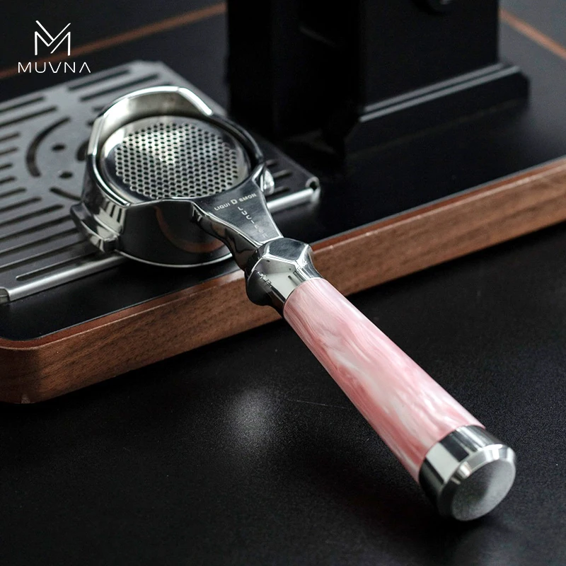 MUVNA Lucifer Pink Espresso Bottomless Portafilter with Filter Basket for E61/Nuova/Breville/Delonghi/Barsetto/Donlim/WPM