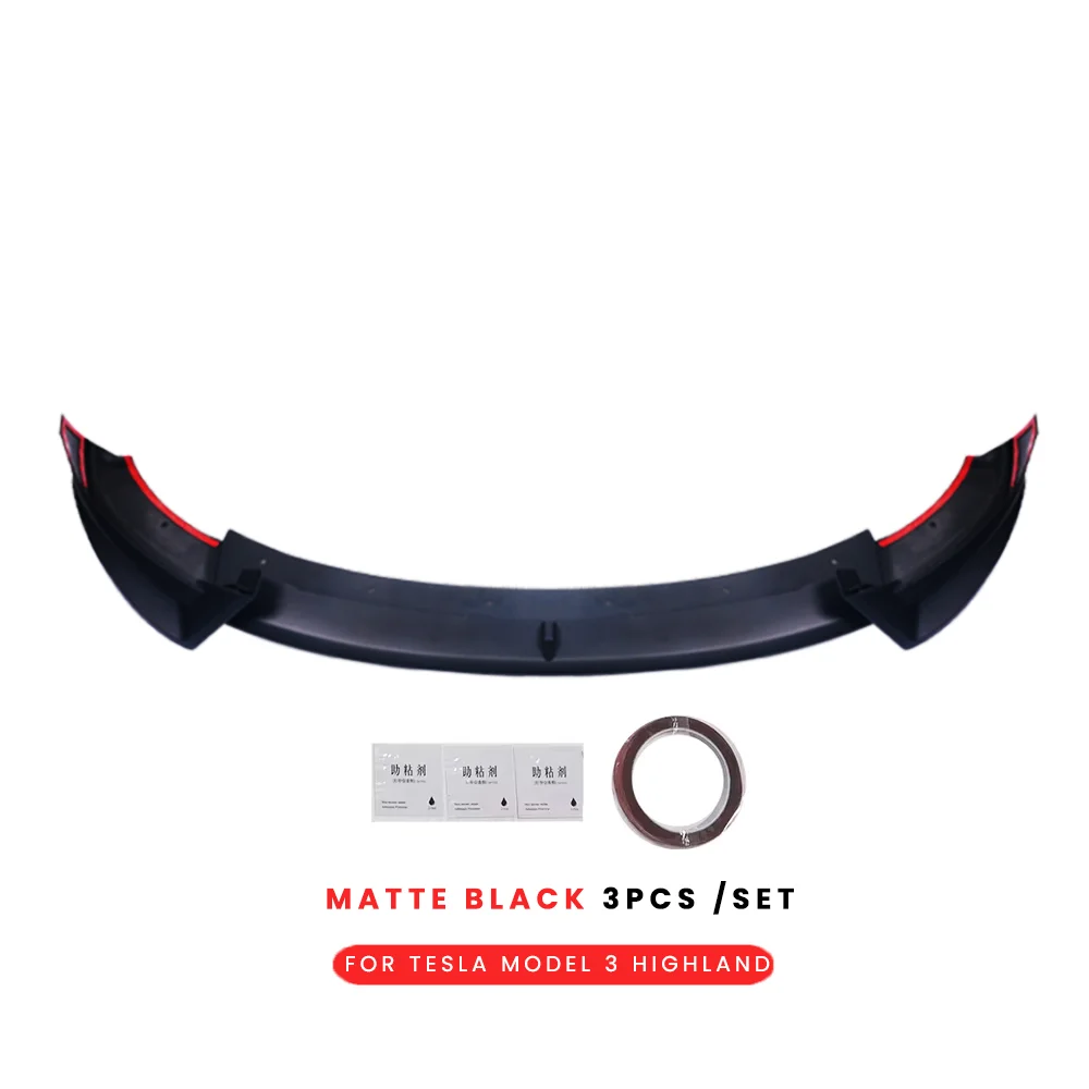 Auto Voorste Lip Voor Tesla Model 3 Highland 2024 + Voorbumper Lip Boren Gratis Sport Spoiler Blade Model 3 + Auto Accessoires - afbeelding 1