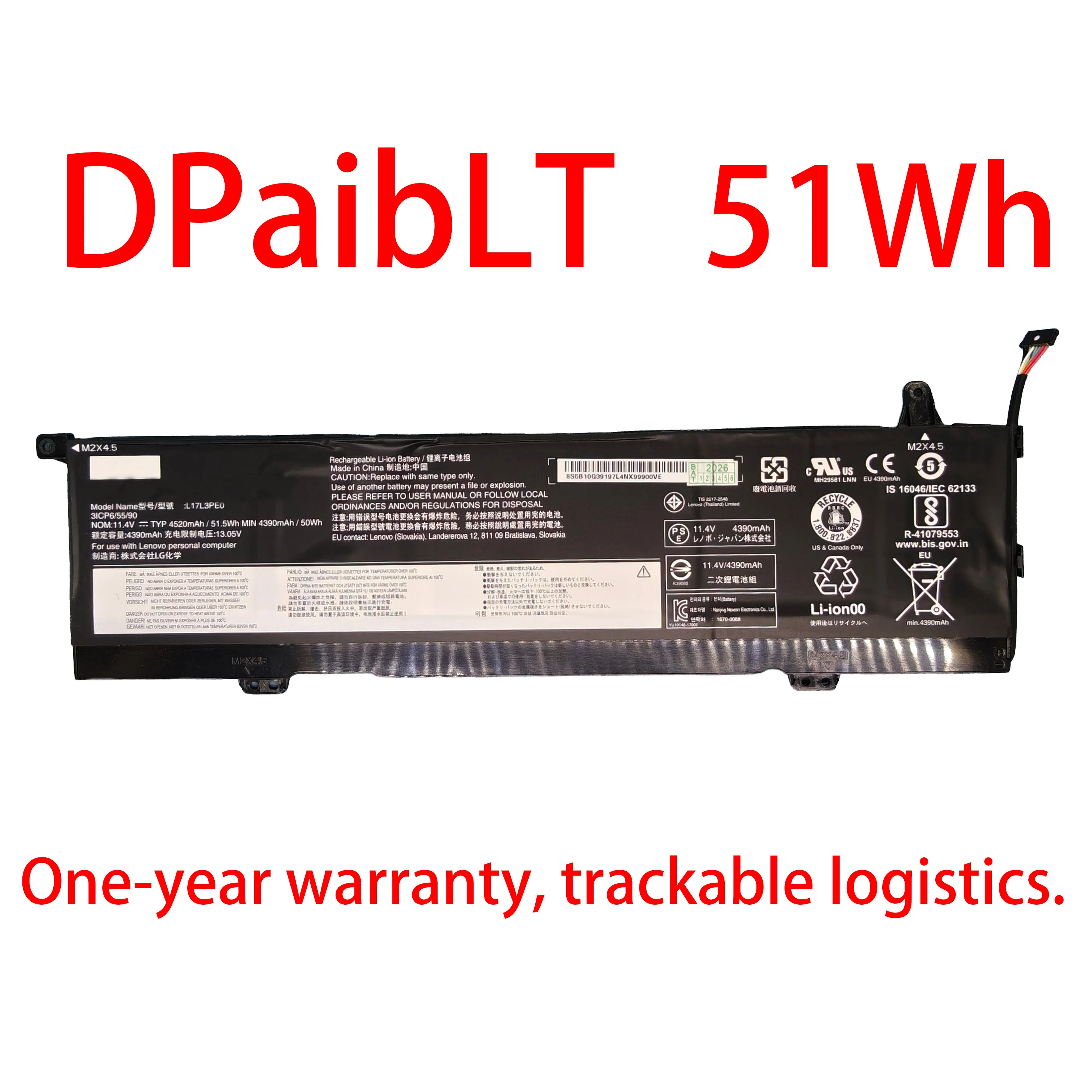 

DPaibLT NEW 11.4V 51Wh L17L3PE0 L17C3PE0 LAPTOP BATTERY For Lenovo Yoga 730-13IKB 730-15IKB 730-15ISK 730-15IWL Series