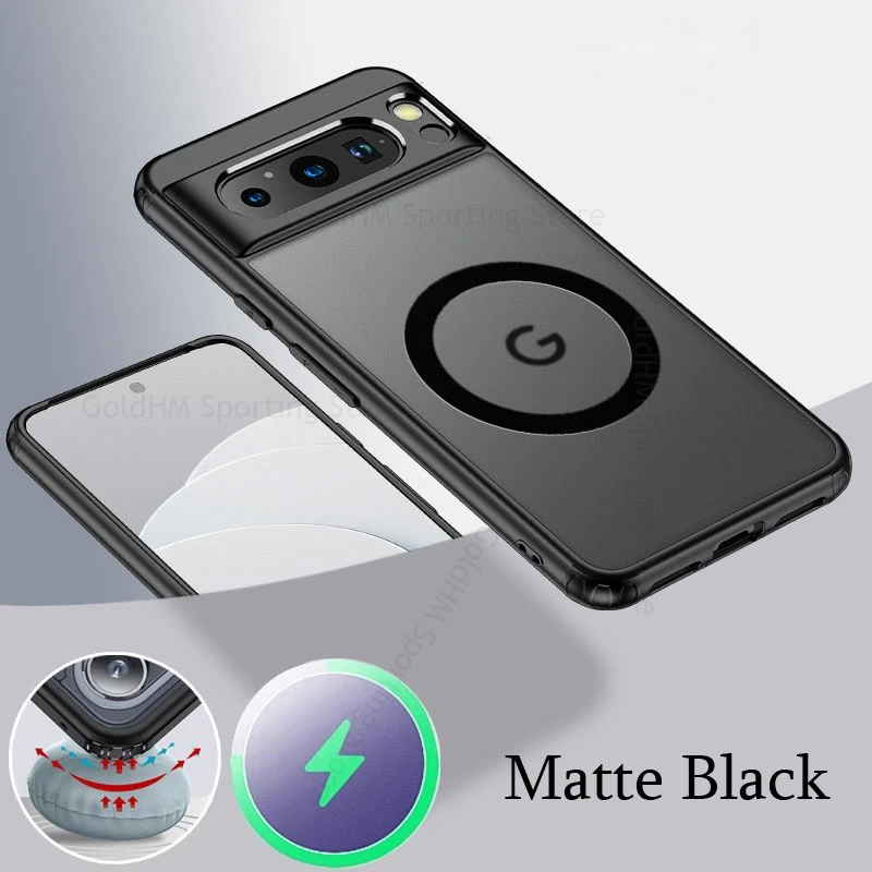 

For Google Pixel 9 Pro Magnetic Fundas For Magsafe Matte Phone Case For Pixel 8A 7a 7 8 9 Pro Wireless Charging Magsafing Cover