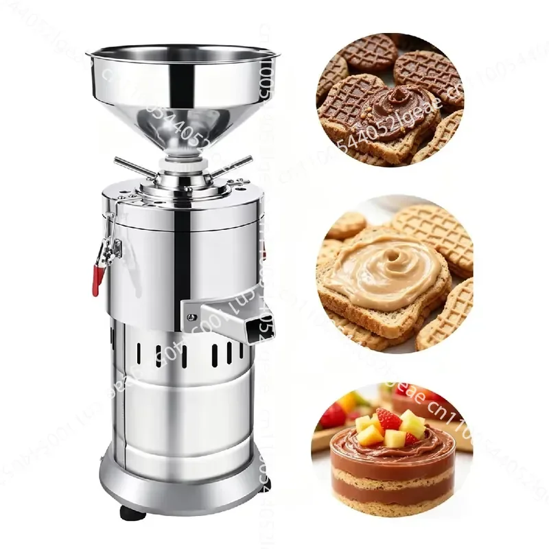 Efficient 30kg/h Nut Paste Machine 1100 Watts Pure Copper Motor Commercial Peanut Sesame Almond Grinder