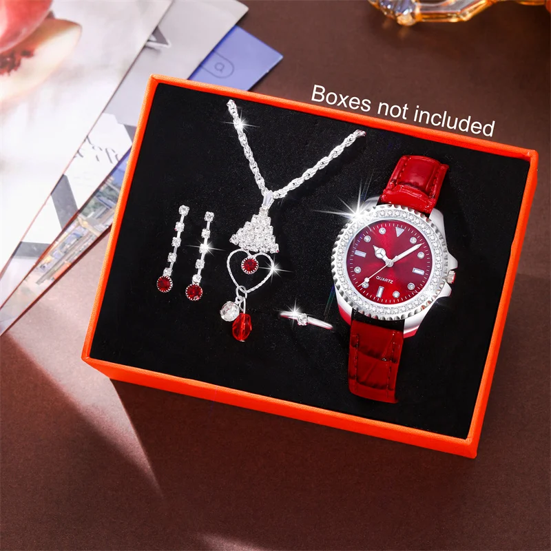 Nuovo Set da 5 pezzi orologi da donna con cinturino in pelle orologio da donna semplice orologio da polso analogico da donna Casual regalo Montre