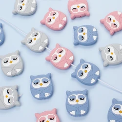 6Pcs Cartoon Owl Shaped Silicone Beads Cute Focal Beads Diy Supplies for Jewelry Making Hairpin Charms Handmade Diy Accessories